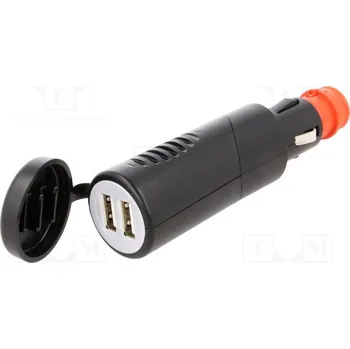 Autorádio Automobilový napájecí zdroj; USB A zásuvka x2; 5V/2x3,1A; černá