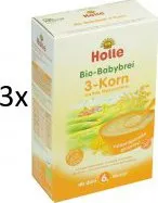 Dětská kaše Holle Bio 3 druhy zrna 3 × 250 g