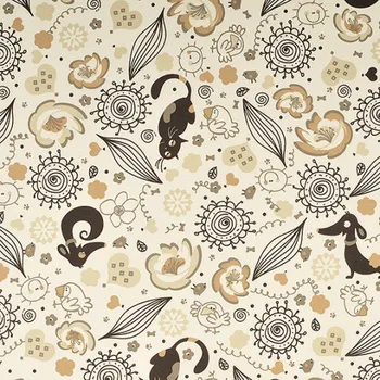 Impregnovaná látka kočičky a pejsci hnědá