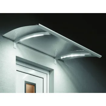 Stříška nad vchodové dveře Gutta Guttavordach LED Technik vchodová stříška 150 x 90 cm bílá