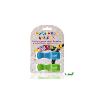 Držák na kočárek T-tomi Kočárkový kolíček modrý+zelený