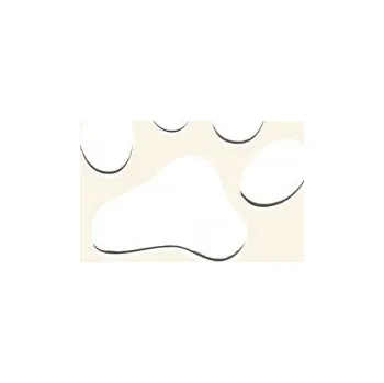 Samolepicí dekorace na vozidlo 3D Samolepka 5 cm tlapka - bílá - DOPRODEJ 2 ks