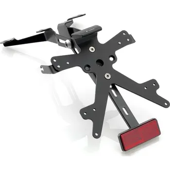 Držák SPZ Rizoma Nastavitelný držák SPZ RIZOMA FOX s osvětlením a odrazkou SPZ pro scooter YAMAHA T-MAX 530 Černá