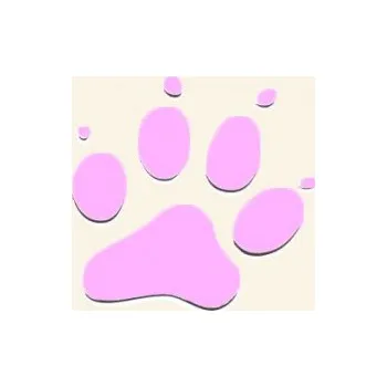 Samolepicí dekorace na vozidlo 3D Samolepka 10 cm tlapka - růžová - DOPRODEJ 1 ks