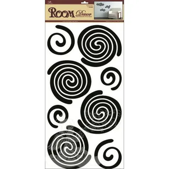 Samolepící dekorace Anděl Samolepky na zeď spirály černé 1326, 69x32cm