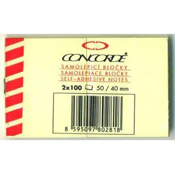 Samolepící bloček Samolepici bločky Concorde 40x50 2x100listů