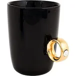 Swarovski hrneček černý se zlatým uchem