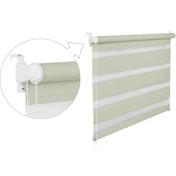 Roleta ZEBRA-SHOP Roleta DEN A NOC / MINI / STANDARD / pistáciová / BH 03 Barva mechanizmu: bílá, Výška: 150, Šířka: 130