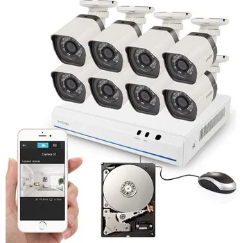Kompletní kamerový systém ZMODO 720P sPoE 8CH NVR + 8x IP CAM + 1TB HDD