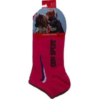 80-92-Dívčí kotníčkové ponožky Design Socks - tm.růžová