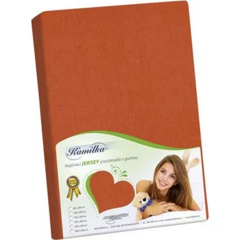 Prostěradlo Bellatex jersey prostěradlo Kamilka, cihlové 180 x 200 cm