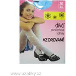 116-140-Miki 4-Dívčí punčochové kalhoty vzorované s kytičkami EVONA