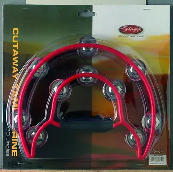 Tamburína Stagg TAB-1 RD, tamburína dvouřadá, červená