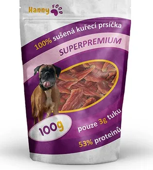 Pamlsek pro psa Hanny Food 100% sušená kuřecí prsíčka 100 g