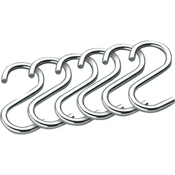 Obracečka S-háčky chrom 5 cm set 6 ks - Küchenprofi (Háčky ke kuchyňským lištám chromové 5 cm - Küchenprofi)