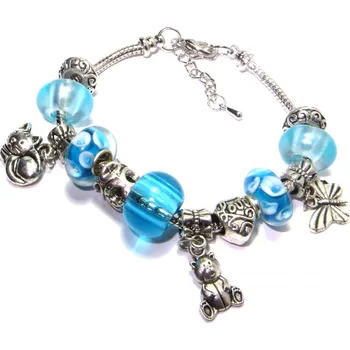 Korálek Náramek s korálky XIO modry MAGICAL BLUE modrý TOPBEADS 19-21 cm (+ ZDARMA dárková krabička)