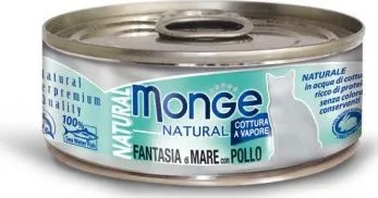 Krmivo pro kočku Monge Natural konzerva mořské plody/kuře 80 g