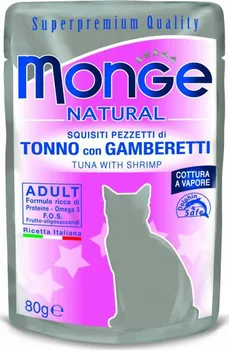 Krmivo pro kočku Monge Natural kapsička tuňák v želé/krevety 80 g