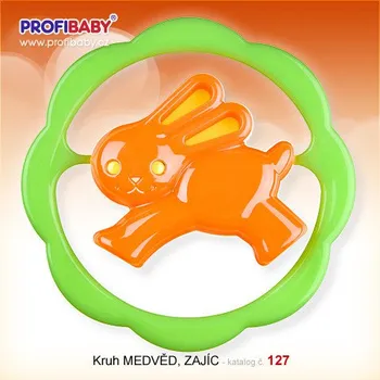 Hračka pro kojence Profibaby Chrastítko kruh zajíc
