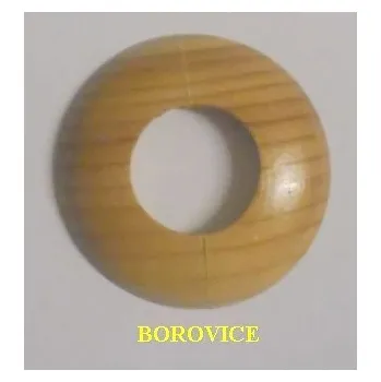 Krytka potrubí Dřevěná rozeta borovice 1" - 36,5 mm - masiv (k podlaze a topení)