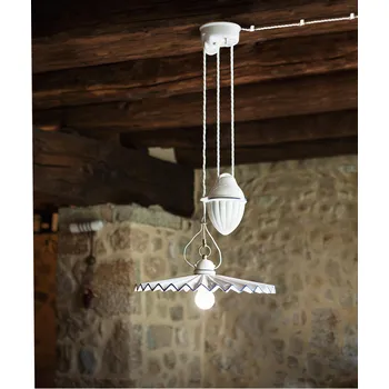 ALDO BERNARDI Porcelánové stahovací svítidlo retro s protizávažím Linea Piega 1 Proveden: Bílá 205