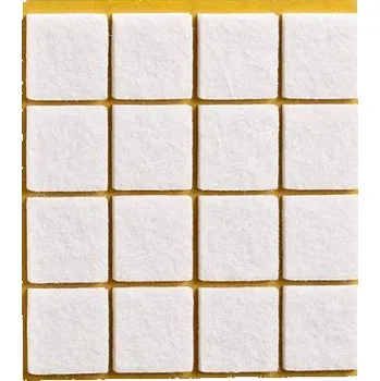 Samolepicí filcový kluzák hranatý 22x22mm bílý (filcová podložka)
