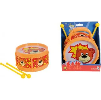 Hudební nástroj pro děti Simba Bubínek medvídek, 2 paličky, 16 cm Simba