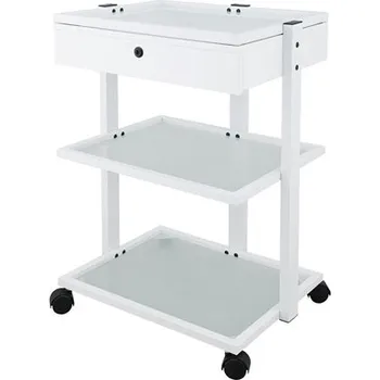 Kosmetický stolek na kolečkách Weelko FACILE + - 2 police, bílý (1040A) + dárek zdarma