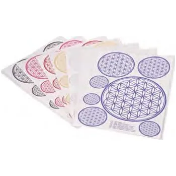 Samolepící dekorace Samolepky ,,Květ života" modré set 7ks (Samolepy Květ Života set)