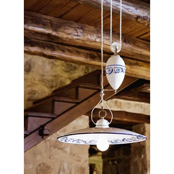 ALDO BERNARDI Porcelánové stahovací svítidlo retro s protizávažím Linea Bilancia 2 Proveden: Bílá 813