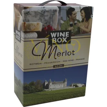 Víno Wine box Merlot D.O.C. BIB 3 l francouzské červené víno bag in box
