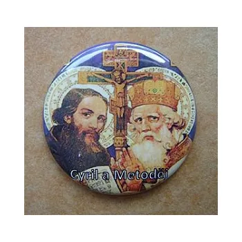 Zrcadlo Zrcátko malovaní Cyril a Metoděj, 56 mm (Placka - zrcátko)