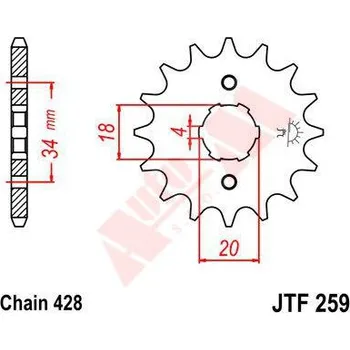 Řetězová sada pro motocykl Přední řetězové kolečko JT MOTO 13z 428