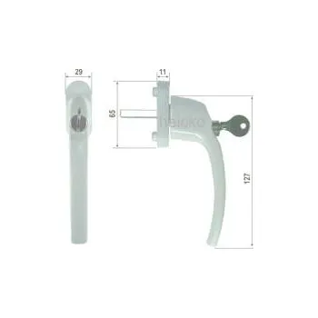 Okenní klika zamykací bílá