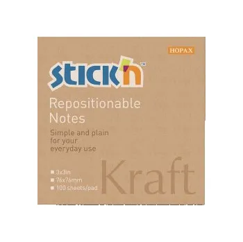 Samolepící bloček Samolepicí bločky Hopax Kraft Notes - 76 mm x 76 mm / 100 lístků