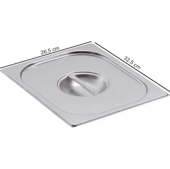 Víko na gastronádobu GN 1/2, bez úchytů, STANDARD (Víko nerez standard GN 1/2 bez úchytů)