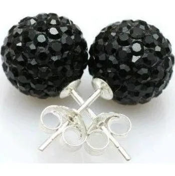 Náušnice Blingstar Náušnice Shamballa - BLACK - 386
