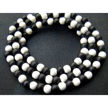 Náhrdelník Blingstar KORÁLE Dřevěné WOOD Black/white - 418