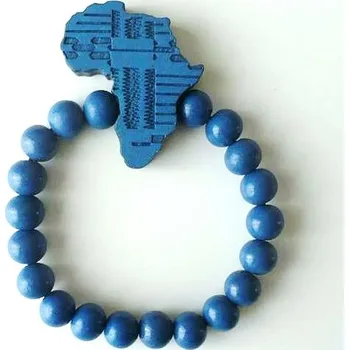 Náhrdelník Blingstar Náramek Dřevěný WOOD korálky AFRICA - Blue 459