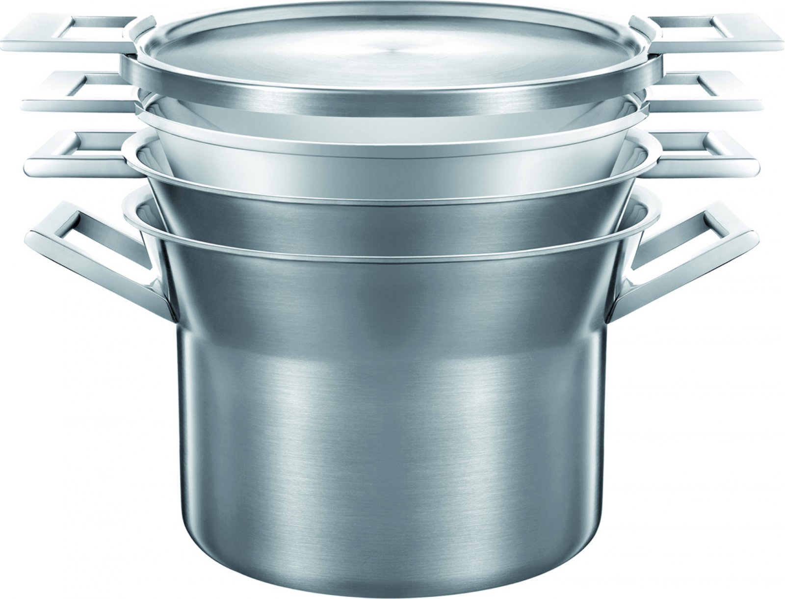 Padella in acciaio inox per induzione con manico tubolare inox, diam. 24cm