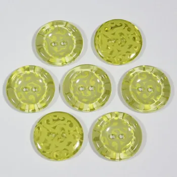 Knoflík Knoflík žluto-zelený, průměr 25 mm