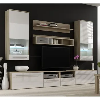 Obývací stěna Cama Meble Luna dub sonoma/bílý lesk