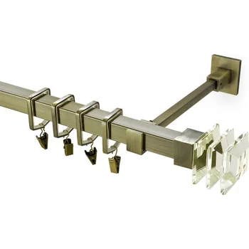 Garnýž Garnýž kovová 320 cm jednořadá 20x20 Crystal starozlatá