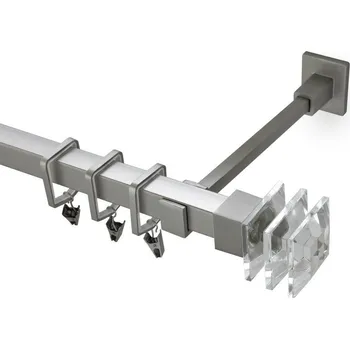 Garnýž Garnýž kovová 240 cm jednořadá 20x20 Crystal matná stříbrná