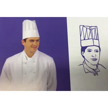 Jednorázové nádobí Kuchařská čepice vysoká bílá (cena za 10ks)