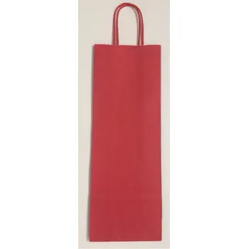 Papírová taška na víno 14x8x39cm Červená