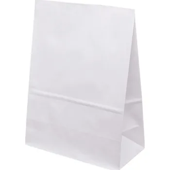 Papírová taška bez uch 120x95x325mm - Bílá