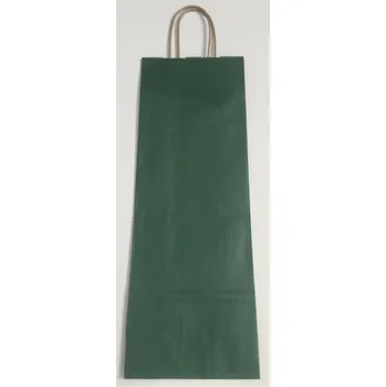 Papírová taška na víno 14x8x39cm zelená
