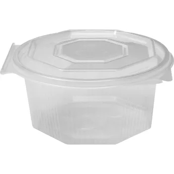 Jednorázové nádobí Miska osmiboká s víčkem (cena za 50ks) - 500ml