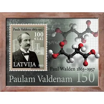 Poštovní známka Latvia Post (2013) MiNr. 863 ** - Lotyšsko - BLOCK 32 - 150. narozeniny Paul Walden